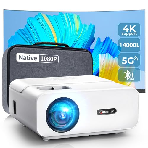 DATASHOW PROJECTEUR GIAOMAR C12 WIFI BLUETOOTH 14000LUX ADJUSTABLE WHITE BLANC FULL HD